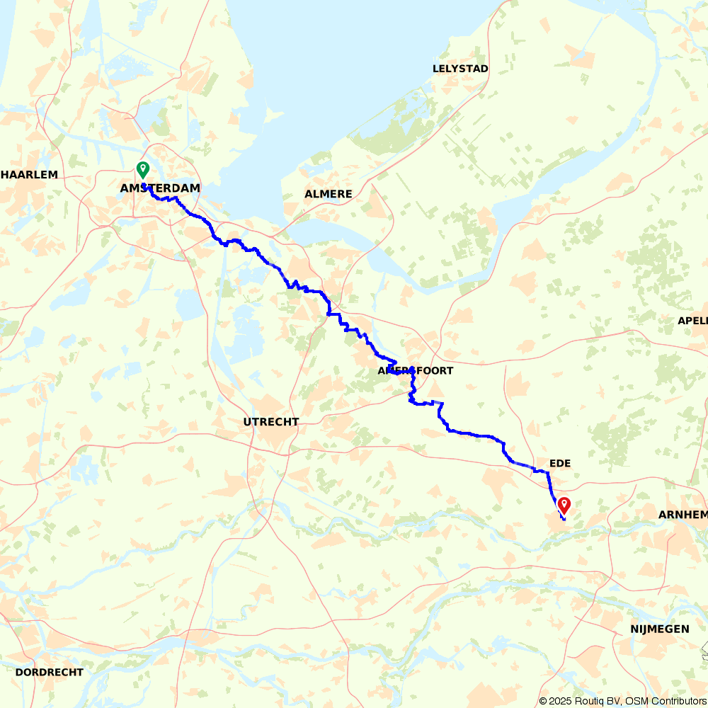 Routiq 314859 Van Amsterdam naar Wageningen