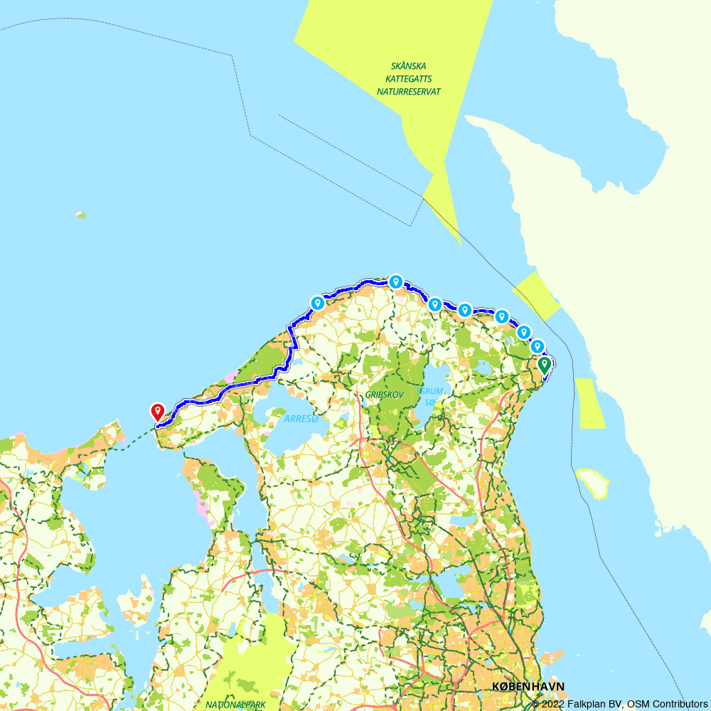 Routiq 3328645 Cykelrute 47 Nordkyststien