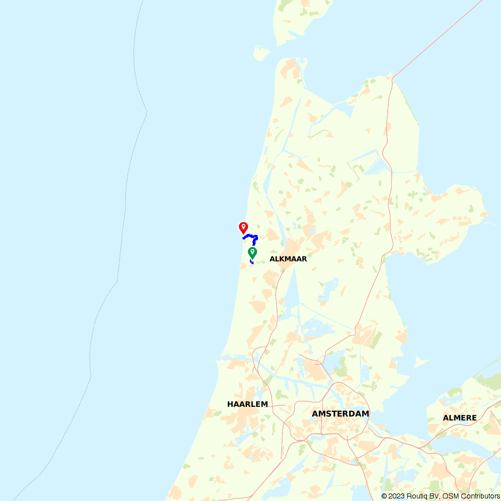 Routiq 3900384 Trekvogel etappe 1a, Egmond ad Hoef/Bergen aan Zee