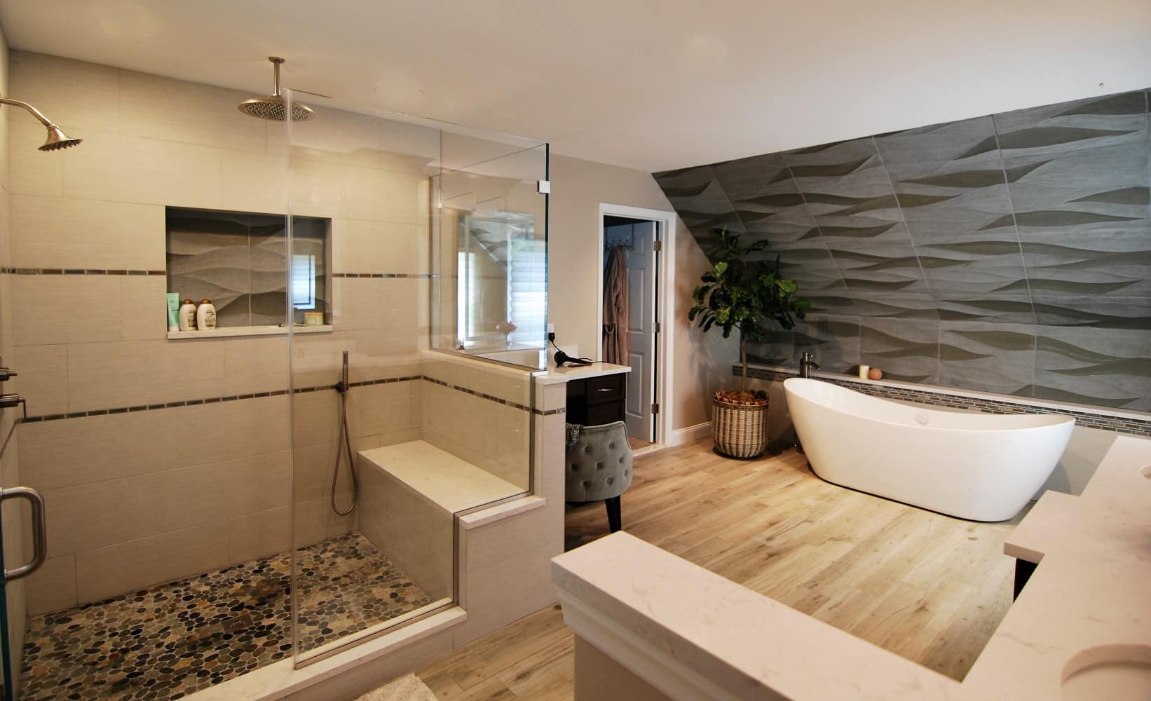 Wave Tile Bathroom Design Cranbury NJ Distinctive Interior Designs
