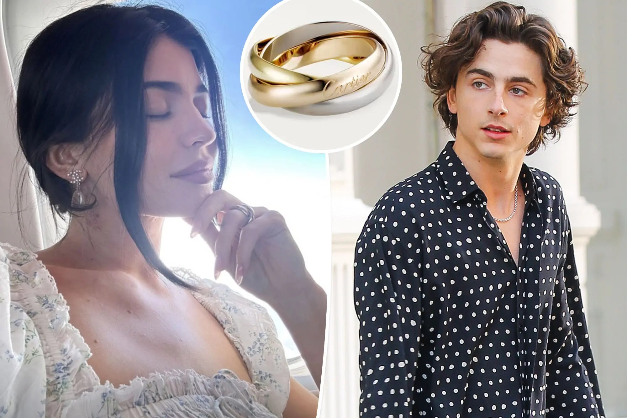 Kylie Jenner Flaunts Ring While Posing with Timothee Chalamet at Paris