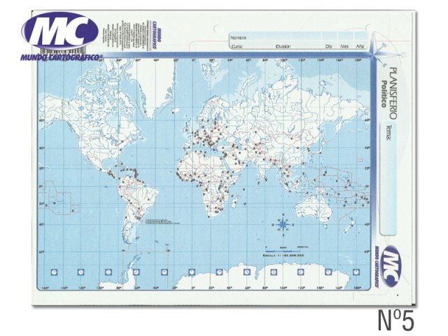 MAPA Nº5 F/P PLANISFERIO X 20 Distribuidora La Colo
