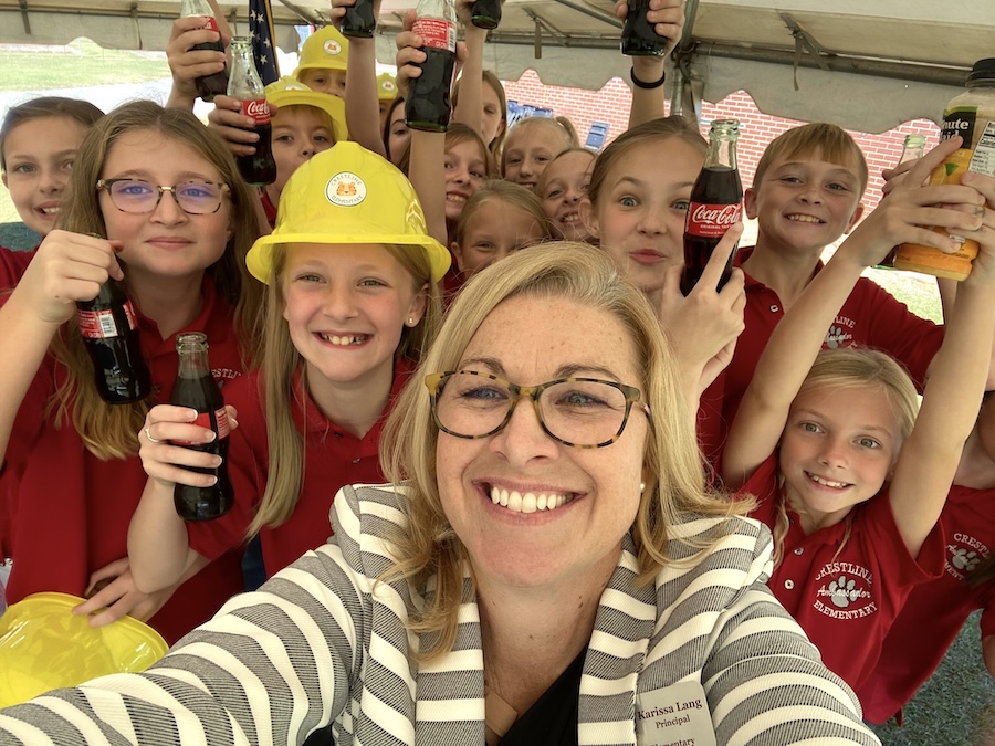 Crestline Elementary School motto "Be Where Your Feet Are"