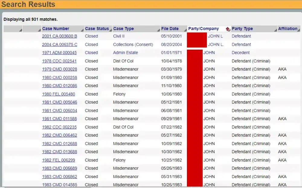 Free Washington D.C. Arrests, Criminal Records, & Probation Search(02)