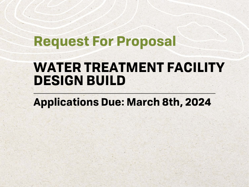Request For Proposal Water Treatment Facility Design Build District