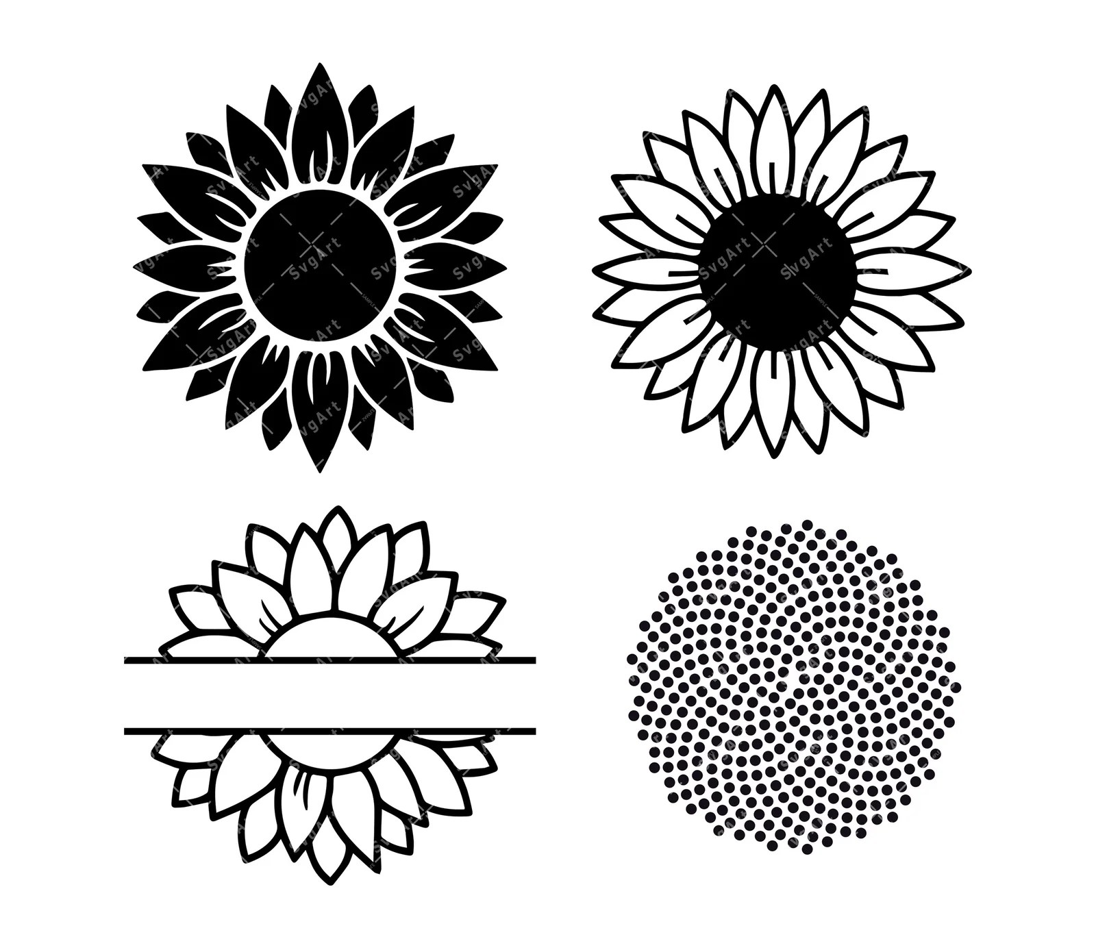 Sunflower SVG, PNG, PDF, Flower svg, Floral svg, Sunflower png