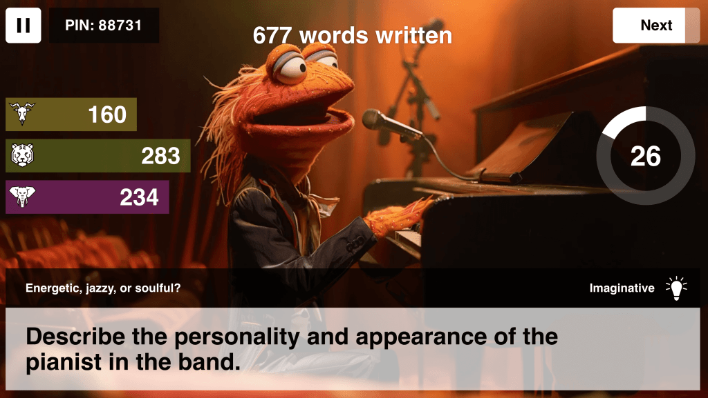 Fun, lowstakes, gamified student writing with WeWillWrite Ditch That