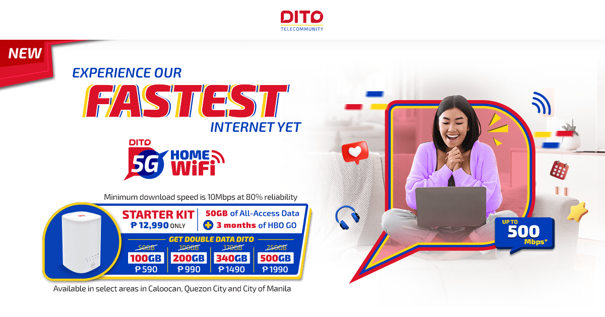 DITO 5G Home WiFi Prepaid Service DITO