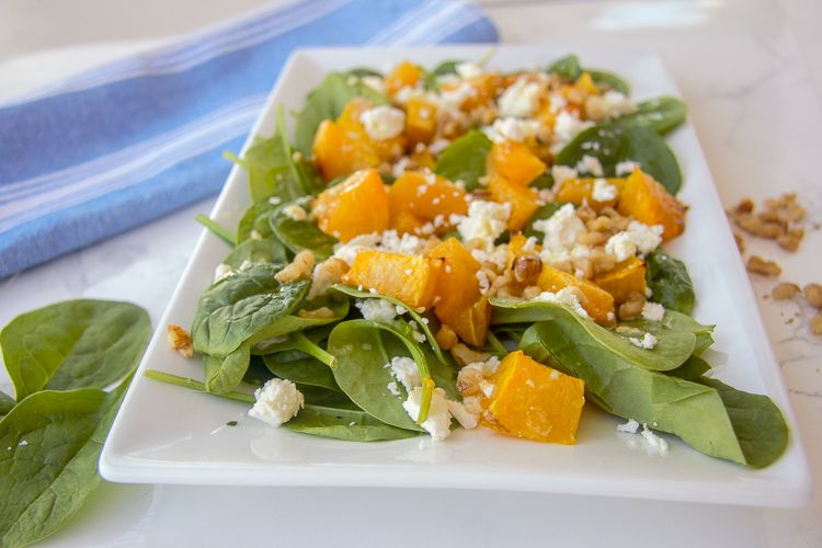 Spinach, Pumpkin, Walnut & Feta Salad Divalicious Recipes