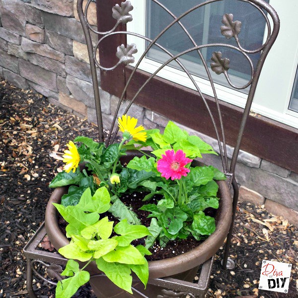 Upcycle a Old Chair into a Planter Chair Diva of DIY