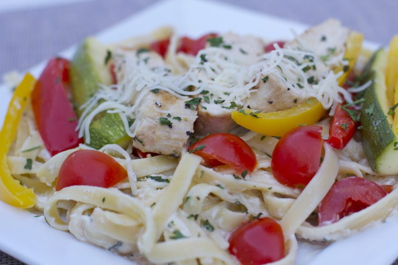 Chicken Vegetable Fettuccine Alfredo Recipe