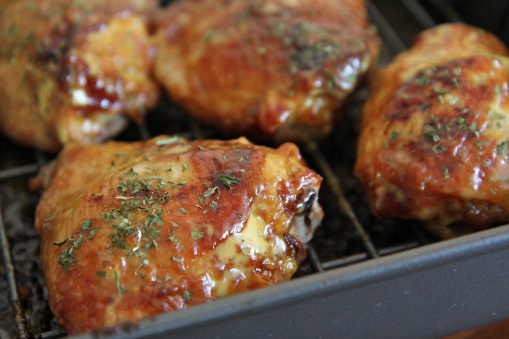Roasted Honey Mustard BBQ Chicken Thighs Recipe Divas Can Cook