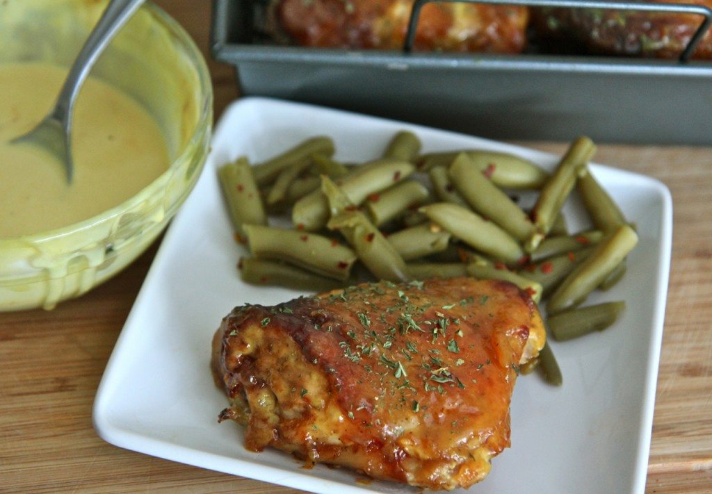Roasted Honey Mustard BBQ Chicken Thighs Recipe Divas Can Cook