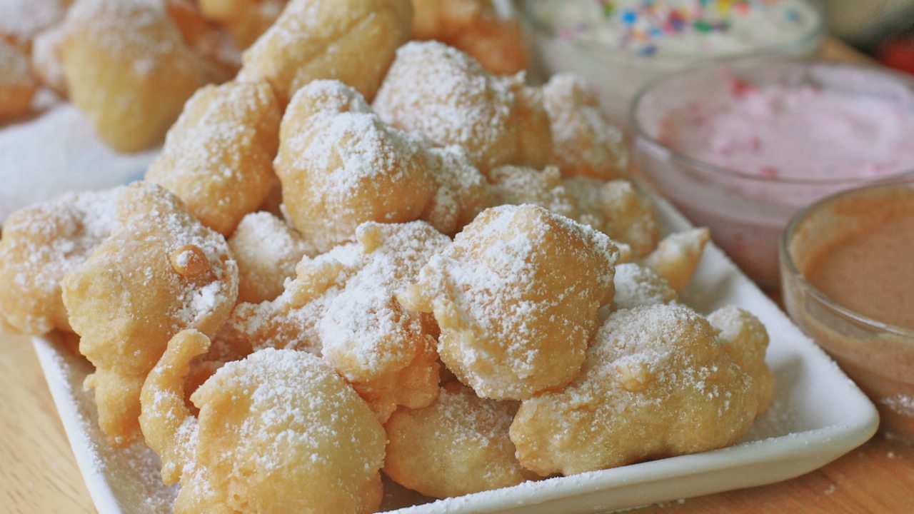 Easy Funnel Cake Bites Recipe & Toppings Divas Can Cook