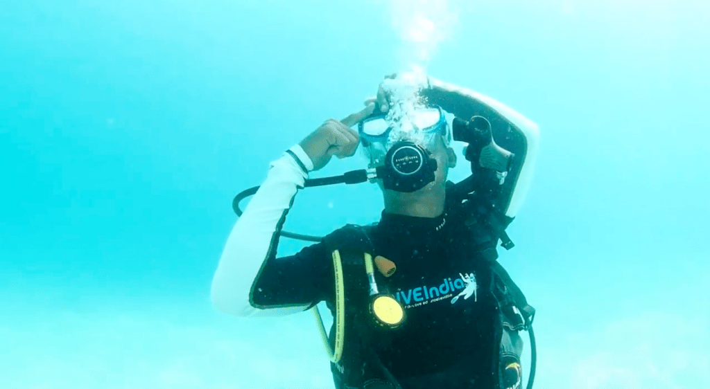Scuba Mask Clearing DIVEIndia Scuba Diving In Havelock Island, Andamans, India PADI, SSI