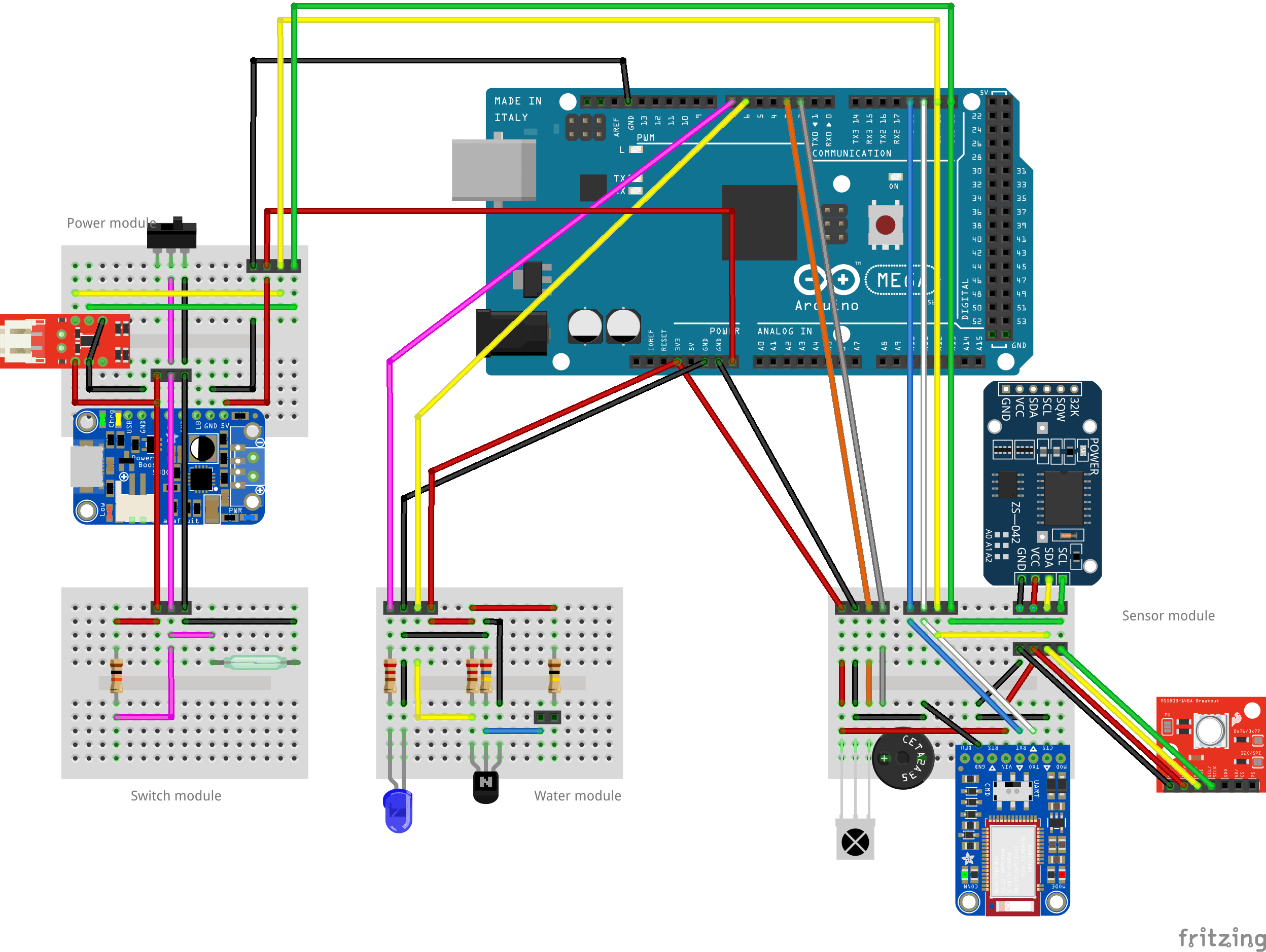 Fritzing diagrams DiveIno