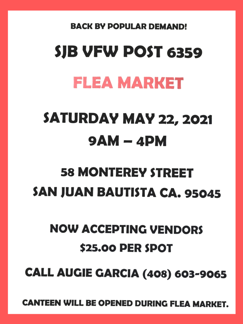 San Juan Bautista VFW Flea Market BenitoLink