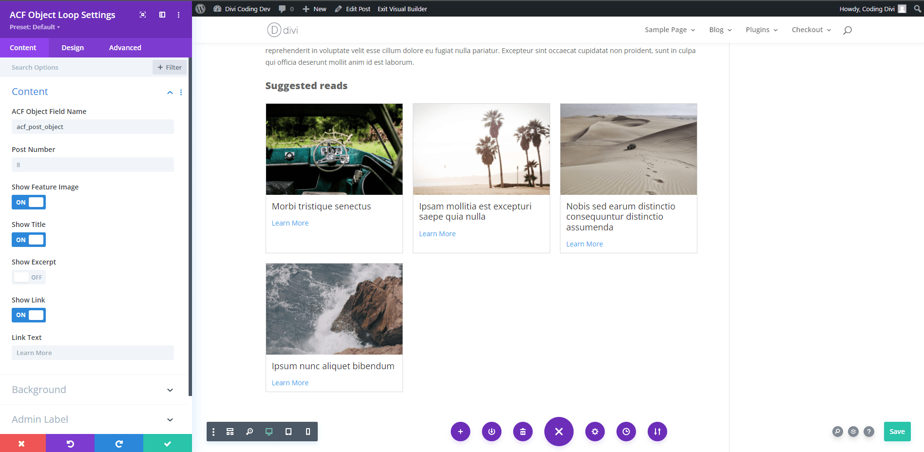 Show Divi related posts block with ACF Object Loop Divi Coding Store