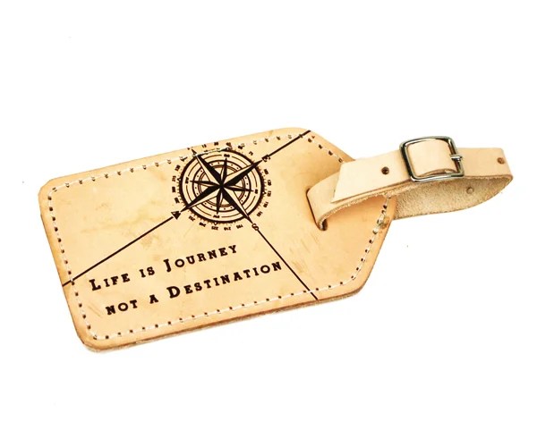 Leather Luggage Tag Life is a Journey Gifts for Travelers Laser
