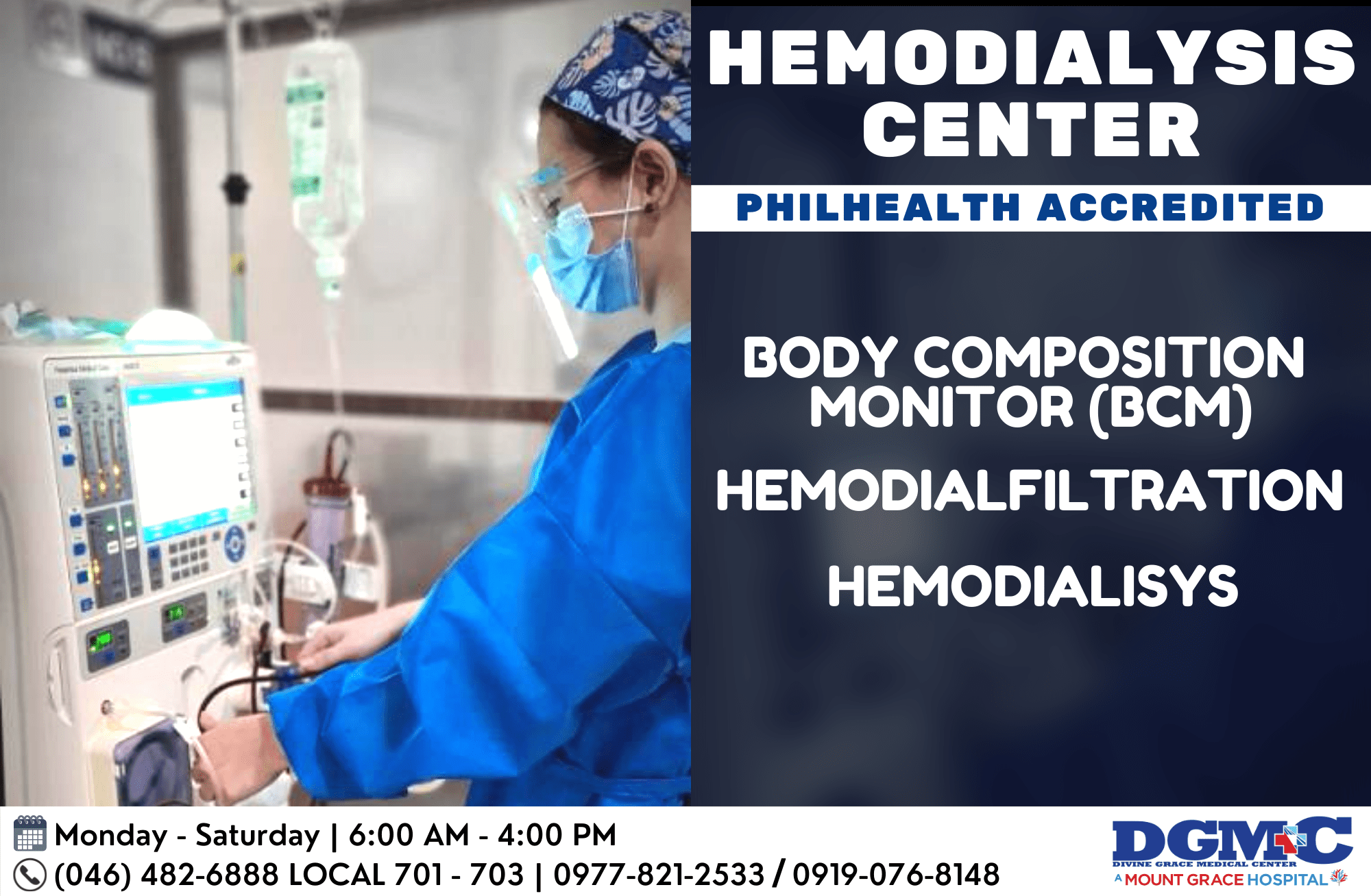 Hemodialysis Center Divine Grace Medical Center (DGMC) Hospital
