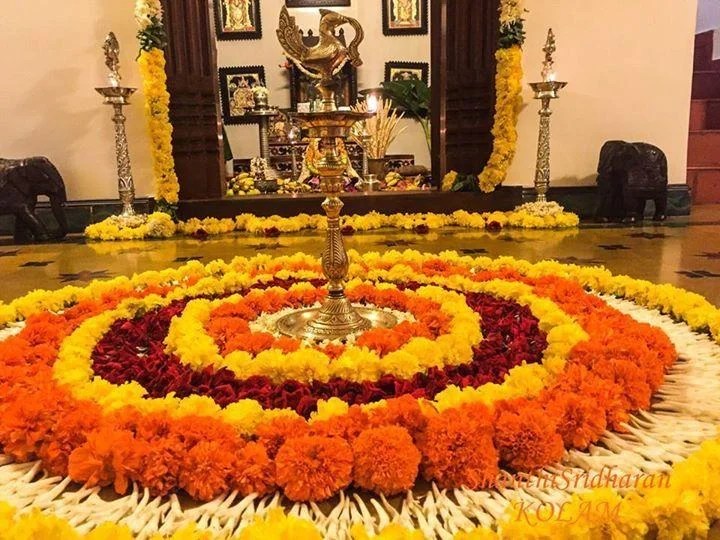 poo kolam for diwali
