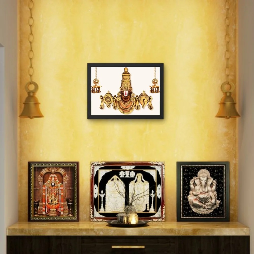 Lord Radha Krishna Photo Frame Hindu God Wall Art Spiritual Décor