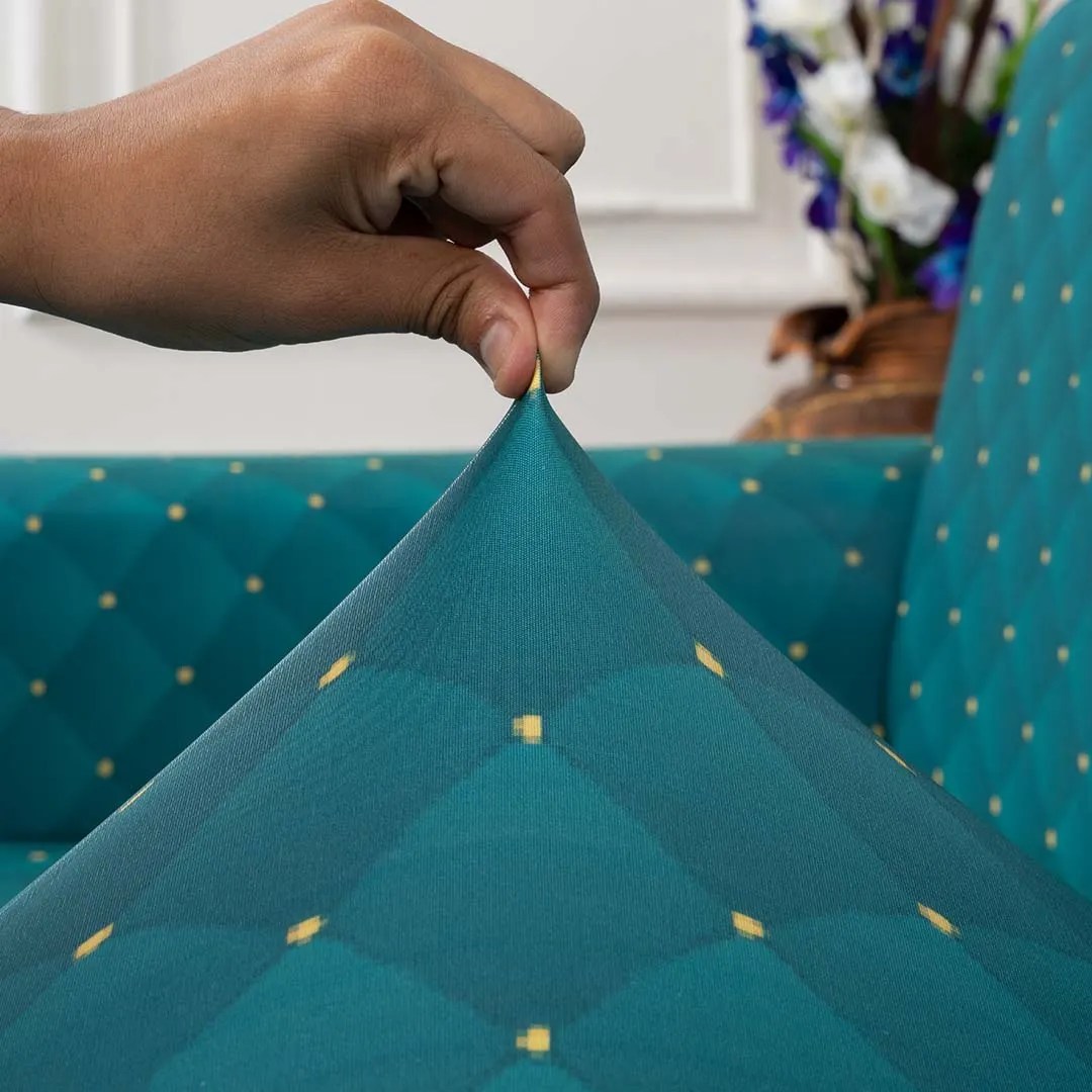 Luxurious Capitone Elastic Sofa Slipcover