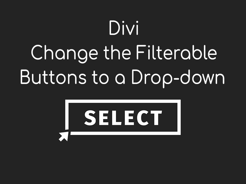 Divi Change the Filterable Buttons to a Dropdown Select Divi Plugins