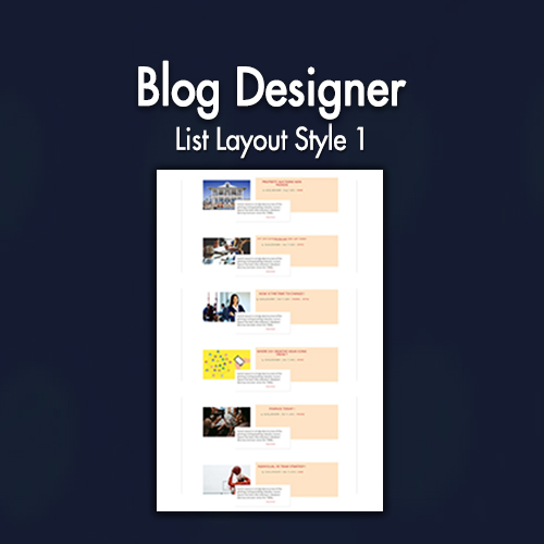 Blog Designer List Layout Style 1