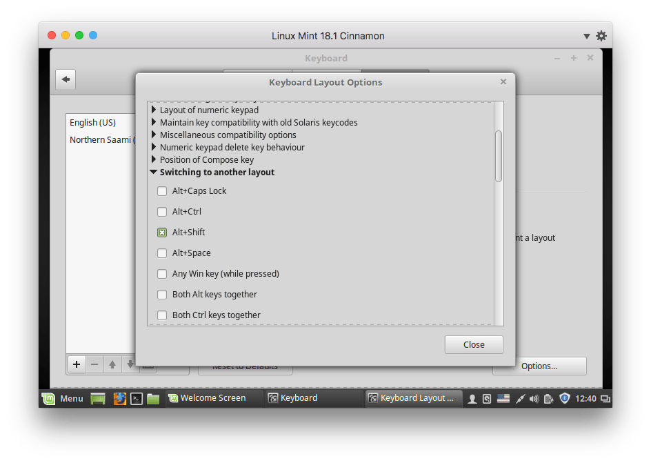 Enable Keyboards In Linux Mint