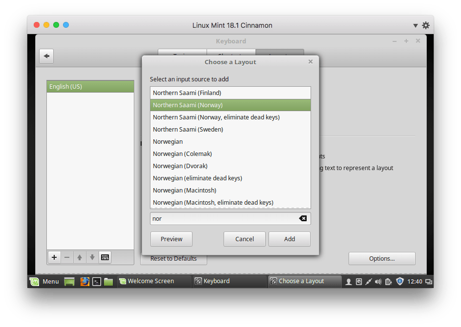 Enable Keyboards In Linux Mint