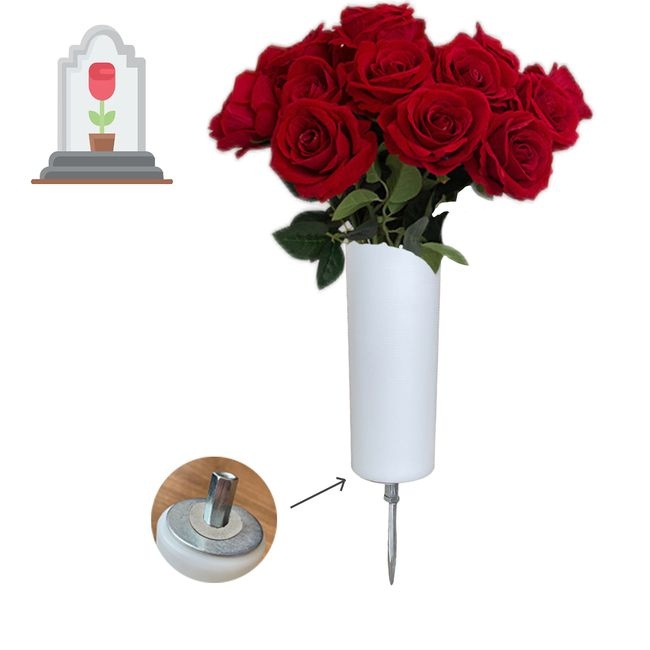Big Memorial Cemetery Vase Flower Holder Metal Stake,Big Size Flower