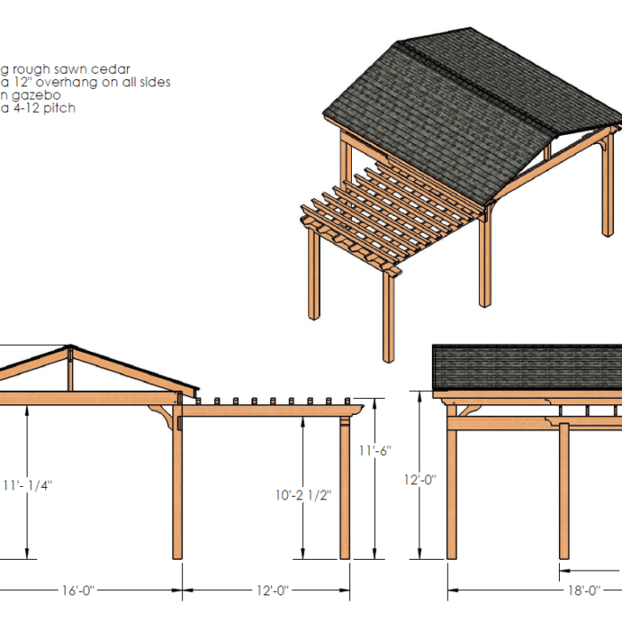 Gazebo and Pergola Combo Downloadable Building Plans DIY Backyard