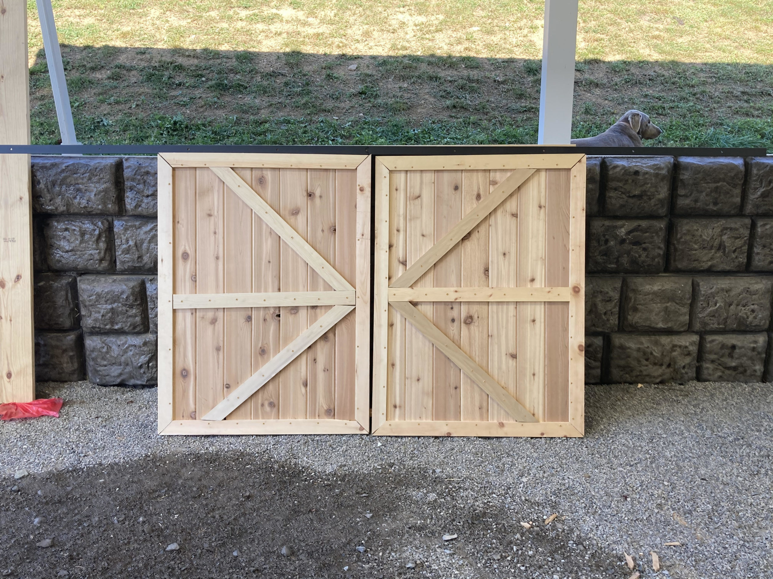 Project Spotlight Outdoor TV with Barn Doors DIY Backyard