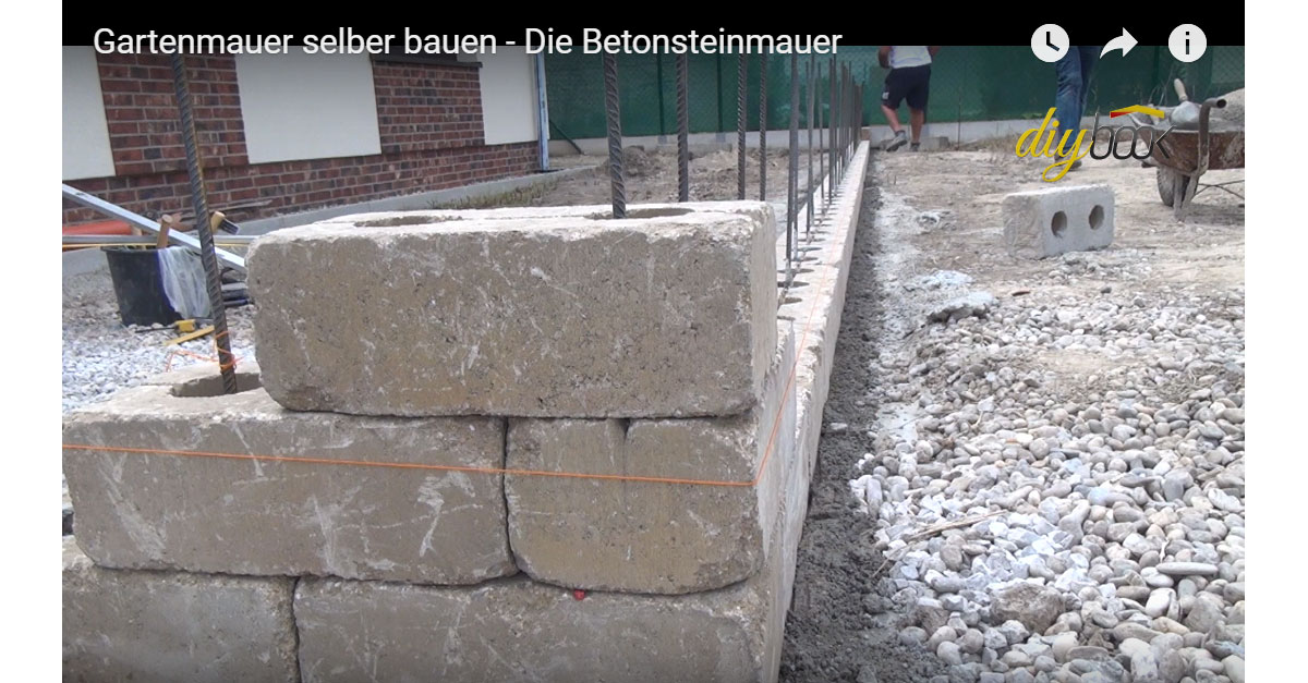 Gartenmauer selber bauen VideoAnleitung diybook.at