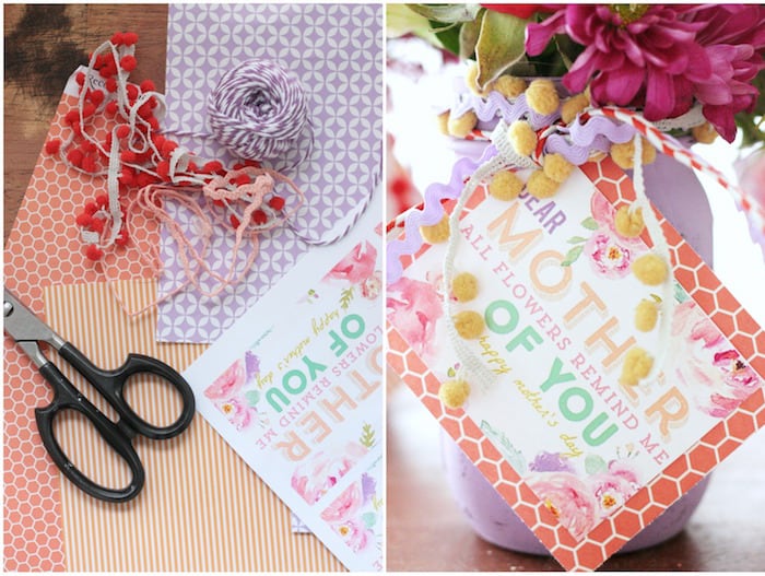 DIY Mother's Day Gift Vases with Free Printable