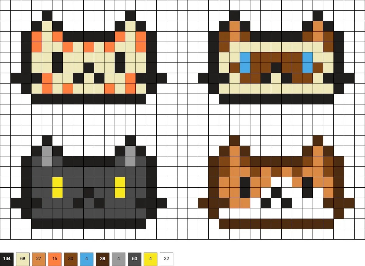 Cat Perler Beads (Over 50 Free Patterns!) DIY Candy
