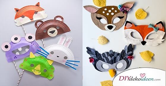 Diese DIY Ideen für Faschingsmasken werden deine Kinder begeistern.