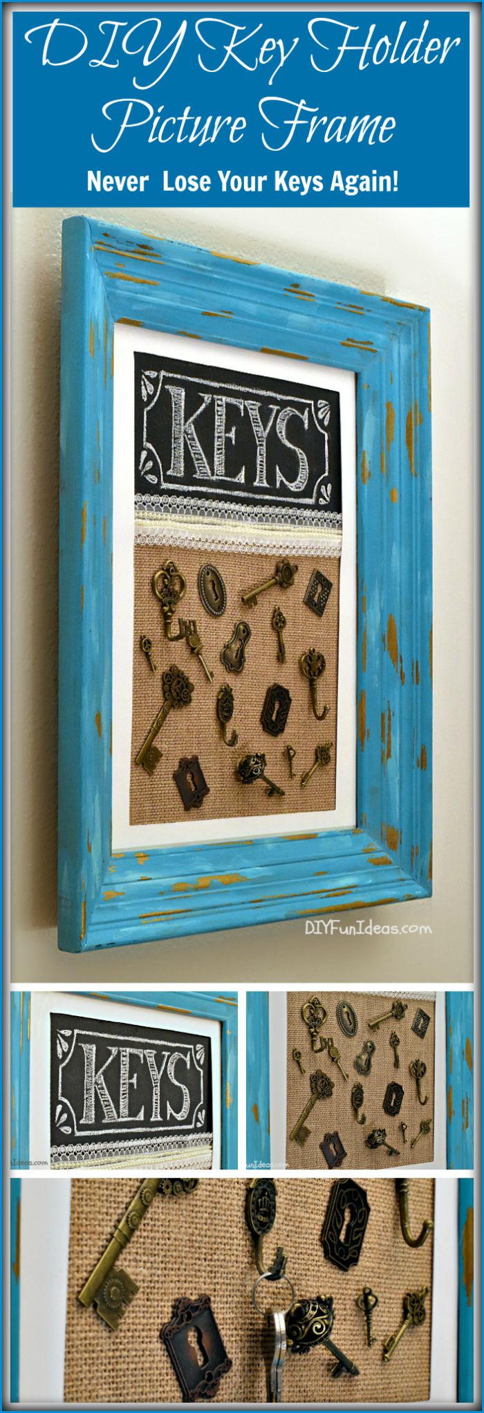 DIY KEY HOLDER PICTURE FRAME