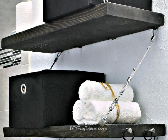 HOW TO MAKE DIY STEEL CABLE SUSPENSION SHELVES