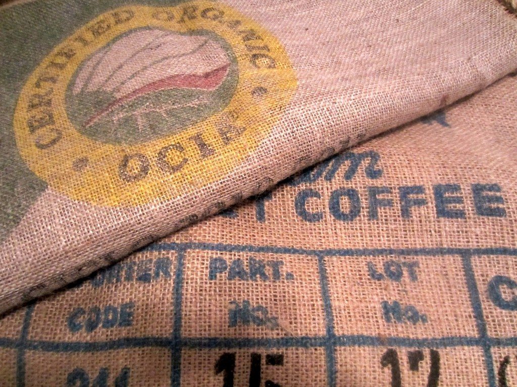 Recycled Coffee Bean Sack Pillow DIY Inspired