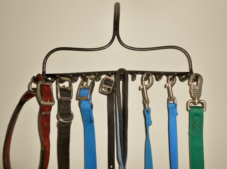 Repurposed Rake Turned Dog Leash Holder DIY Inspired