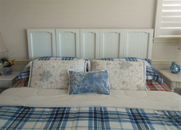 Upcycled Kitchen Doors to Repurposed Headboard DIY Inspired