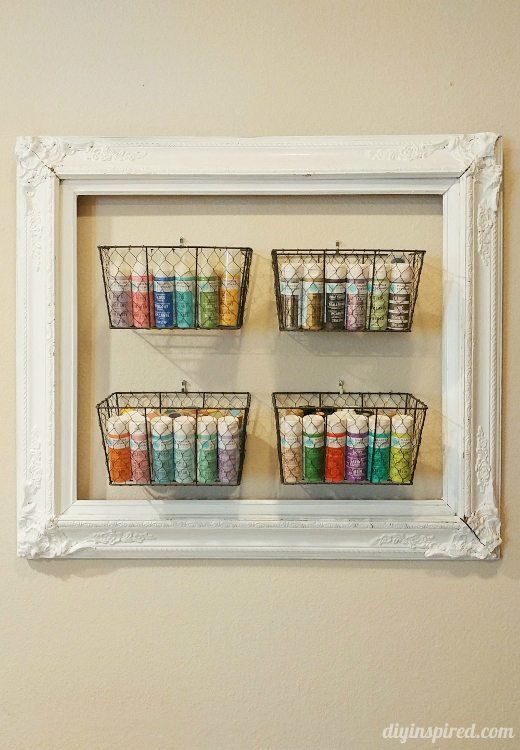 Upcycled Frame to Craft Storage DIY Inspired