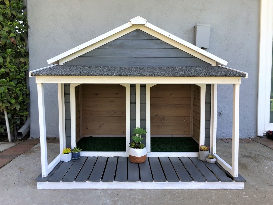 Painted Dog House Makeover DIY Inspired