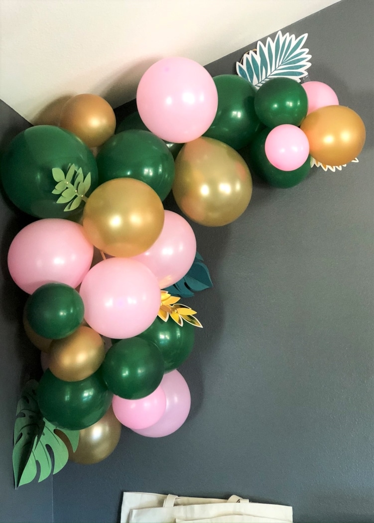 Pink Green Gold Balloon Arch DIY Inspired