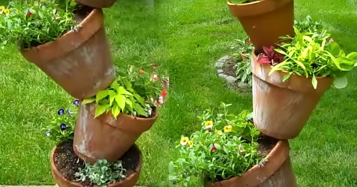 Gardening DIY Tipsy Pot Planter
