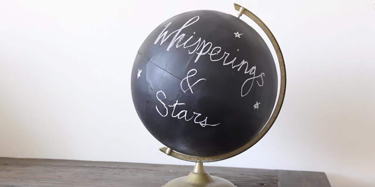 She Makes A Chalkboard Globe After Buying A Cheap Globe At The Thrift