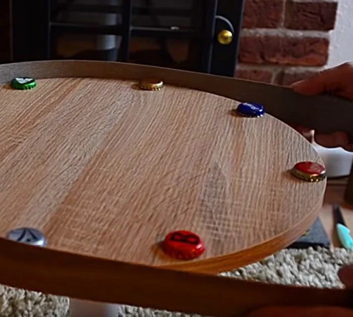 DIY Beer Bottle Cap Table