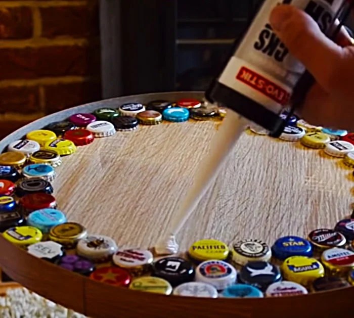 DIY Beer Bottle Cap Table